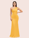 Sexy Mermaid One Shoulder Soft Satin Long Bridesmaid Dresses Online