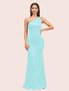 Sexy Mermaid One Shoulder Soft Satin Long Bridesmaid Dresses Online