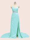 Elegant Mermaid Sweetheart Side Slit Long Soft Satin Formal Prom Dresses Online