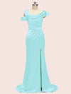 Sexy Side Slit Mermaid Long Soft Satin Bridesmaid Dresses Online