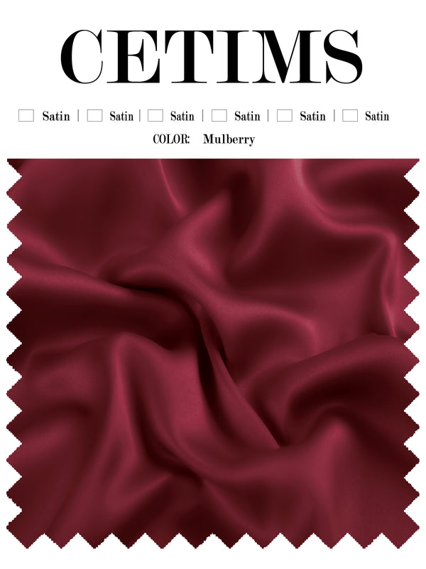 Soft Satin Fabric Swatch Mulberry