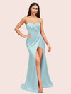 Sexy Mermaid Sweetheart Side Slit Soft Satin Bridesmaid Dresses Online