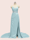 Elegant Mermaid Sweetheart Side Slit Long Soft Satin Formal Prom Dresses Online