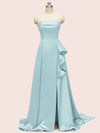 Elegant Strapless Long Soft Satin Formal Prom Dresses For Women