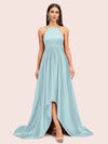 Unique High Low Halter Satin Party Dresses For Women Online