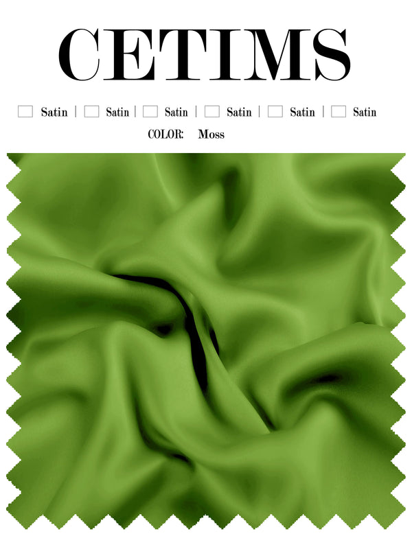 Soft Satin Fabric Swatch Moss