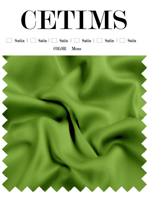 Soft Satin Fabric Swatch Moss