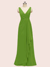 Elegant V-neck Unique Long Soft Satin Formal Prom Dresses 2023 Online