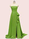 Elegant Strapless Long Soft Satin Formal Prom Dresses For Women