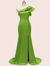 Elegant One Shoulder Mermaid Long Soft Satin Bridesmaid Dresses Online
