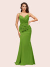 Sexy Mermaid Spaghetti Straps Long Soft Satin Bridesmaid Dresses Online For Sale