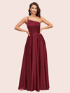 Sexy One Shoulder A-Line Long Soft Satin Bridesmaid Dresses With Pleats