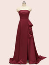 Elegant Strapless Long Soft Satin Formal Prom Dresses For Women
