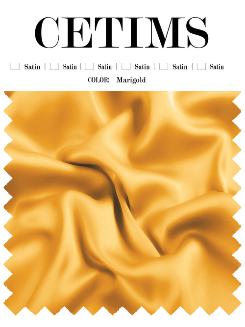 Soft Satin Fabric Swatch Marigold