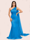 Unique Mermaid One Shoulder Long Soft Satin Formal Prom Dresses Online