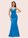 Sexy Mermaid Spaghetti Straps Long Soft Satin Bridesmaid Dresses Online For Sale