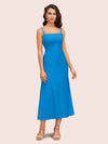 Elegant Ankle Length Spaghetti Straps Short Soft Satin Bridesmaid Dresses
