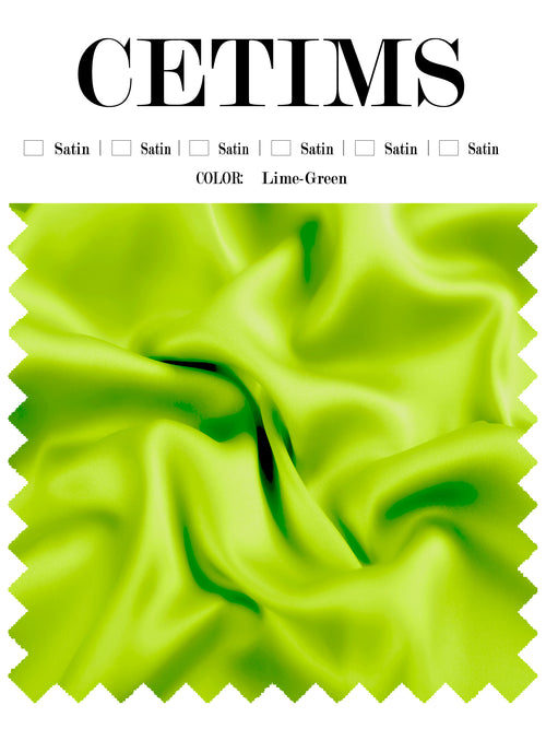 Soft Satin Fabric Swatch Lime-Green
