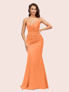Sexy Mermaid Spaghetti Straps Long Soft Satin Bridesmaid Dresses Online