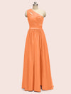 Elegant One Shoulder A-Line Long Soft Satin Bridesmaid Dresses Online