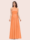Sexy Backless Halter Simple Long Satin Graduation Prom Dresses With Bow