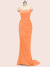 Elegant Spaghetti Straps Long Soft Satin Mermaid Evening Prom Dresses Online