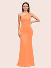 Sexy Mermaid One Shoulder Soft Satin Long Bridesmaid Dresses Online