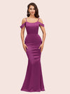 Elegant Cold Shoulder Mermaid Soft Satin Bridesmaid Dresses Online