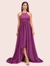 Unique High Low Halter Satin Party Dresses For Women Online