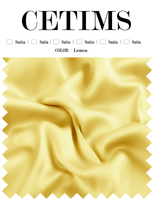 Soft Satin Fabric Swatch Lemon