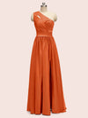 Elegant One Shoulder A-Line Long Soft Satin Formal Prom Dresses Online