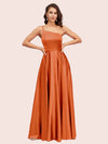 Sexy One Shoulder A-Line Long Soft Satin Bridesmaid Dresses With Pleats