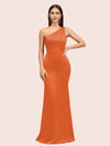 Sexy Mermaid One Shoulder Soft Satin Long Bridesmaid Dresses Online