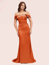 Sexy Mermaid Off Shoulder Long Silky Satin Bridesmaid Dresses Online
