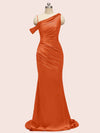 Sexy Mermaid One Shoulder Long Soft Satin Evening Prom Dresses Online