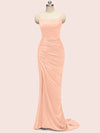 Elegant Spaghetti Straps Long Soft Satin Mermaid Evening Prom Dresses Online