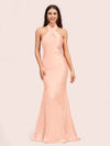 Sexy Backless Halter Long Mermaid Satin Graduation Prom Dresses Online
