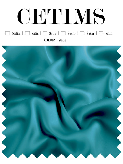 Soft Satin Fabric Swatch Jade