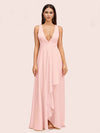 Elegant A-Line V-Neck Long Soft Satin Bridesmaid Dresses Online