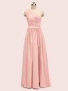 Elegant One Shoulder A-Line Long Soft Satin Formal Prom Dresses Online