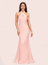 Sexy Backless Halter Long Mermaid Satin Graduation Prom Dresses Online