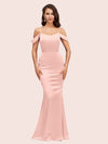 Sexy Cold Shoulder Mermaid Soft Satin Formal Prom Dresses Online
