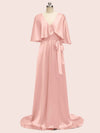 Bat Sleeves Elegant Long Soft Satin Bridesmaid Dresses Online
