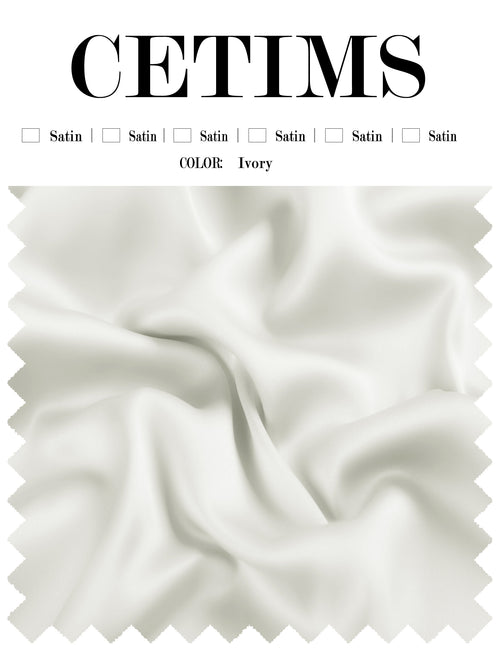 Soft Satin Fabric Swatch Ivory