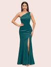 Sexy Mermaid One Shoulder Side Slit Soft Satin Bridesmaid Dresses Online