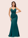 Sexy Backless Mermaid Spaghetti Straps Long Silky Satin Prom Dresses Online