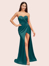Sexy Mermaid Sweetheart Side Slit Soft Satin Bridesmaid Dresses Online