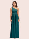 Elegant One Shoulder A-Line Long Soft Satin Bridesmaid Dresses Online