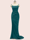 Elegant Spaghetti Straps Long Soft Satin Mermaid Evening Prom Dresses Online