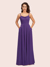 Simple Spaghetti Straps Long Soft Satin Bridesmaid Dresses